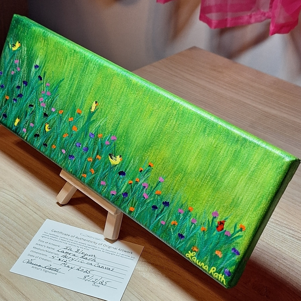 "In Bloom" Hand-painted Canvas - Picture 2 of 14